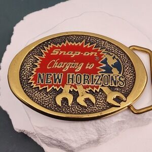 Snap-on SSX-1410 Solid Brass Belt Buckle New Horizons BTS Made in USA Enamel